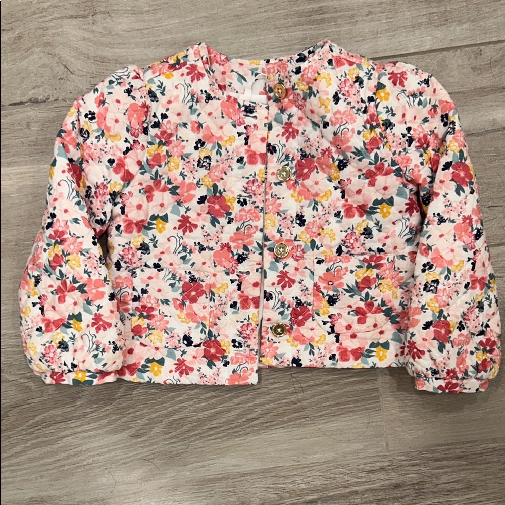 Janie & Jack Quilted Floral Jacket - 3T